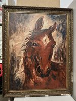 Tableau "Tête de cheval" cadre ancien style ancien