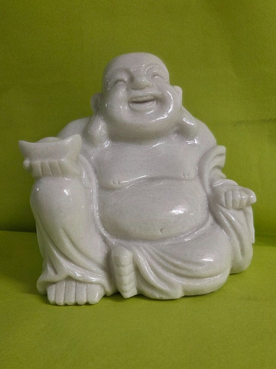 Skulpturen & Statuen: Happy Buddha aus Marmor 20cm massiv – Neu (gemäss Beschreibung) aus Roggliswil von Mabelco