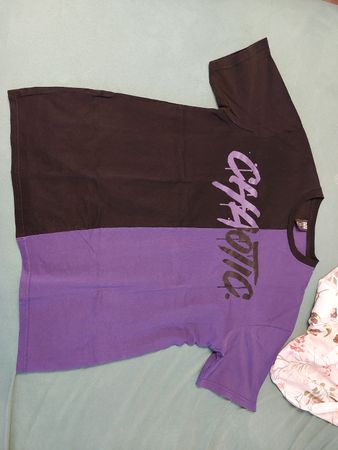 T-Shirt Schwarz/Lila Grösse XL