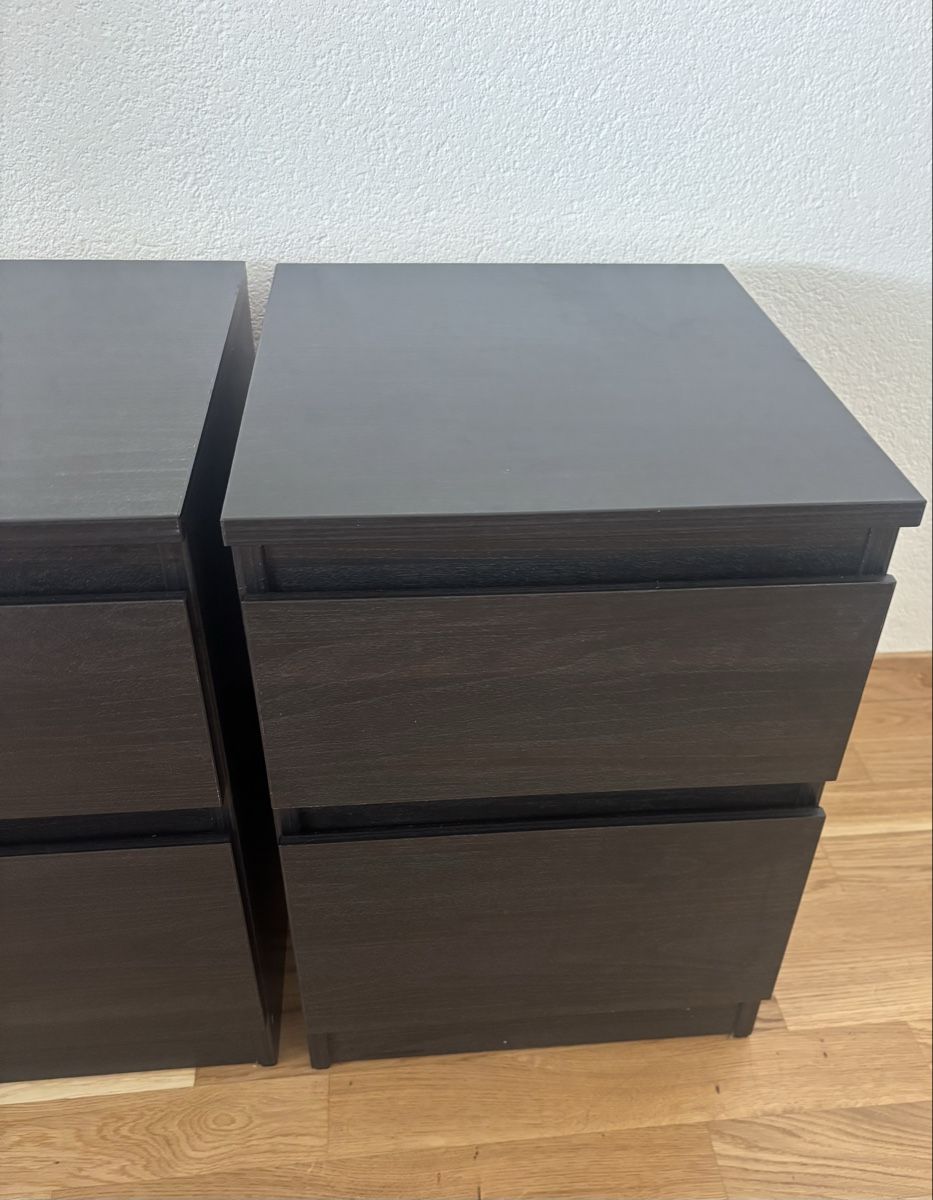 Ikea Nachttische: Set x2 Malm bedside drawers with 2 drawers - black/brown – Neu (gemäss Beschreibung) aus Bern von cia_6q9y 4