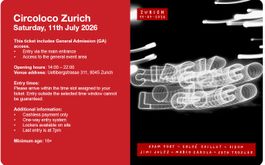 Circoloco Zurich 11th July 2026 | 1 x Early Entry before 3pm