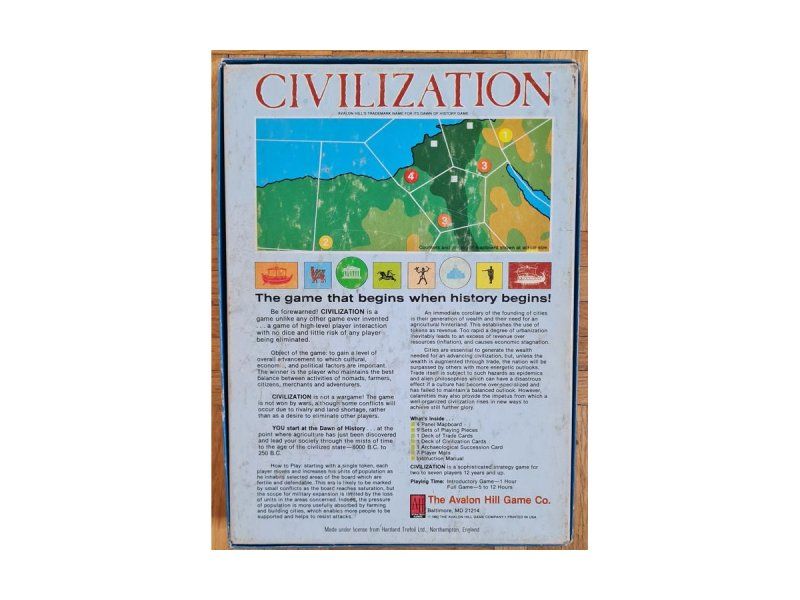 Spiele: Brettspiel "Civilization", Version 1980, Avalon Hill – Gebraucht aus Zürich von Desmond01 1