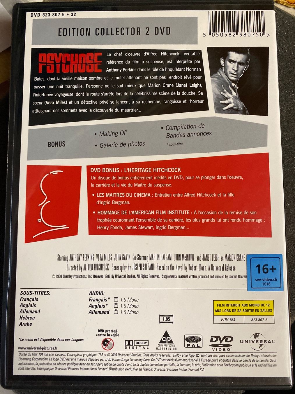 Tutti i DVDs: PSYCHOSE - EDITION 2 DVD – Usato da Le Brassus venduto da cinema13 1