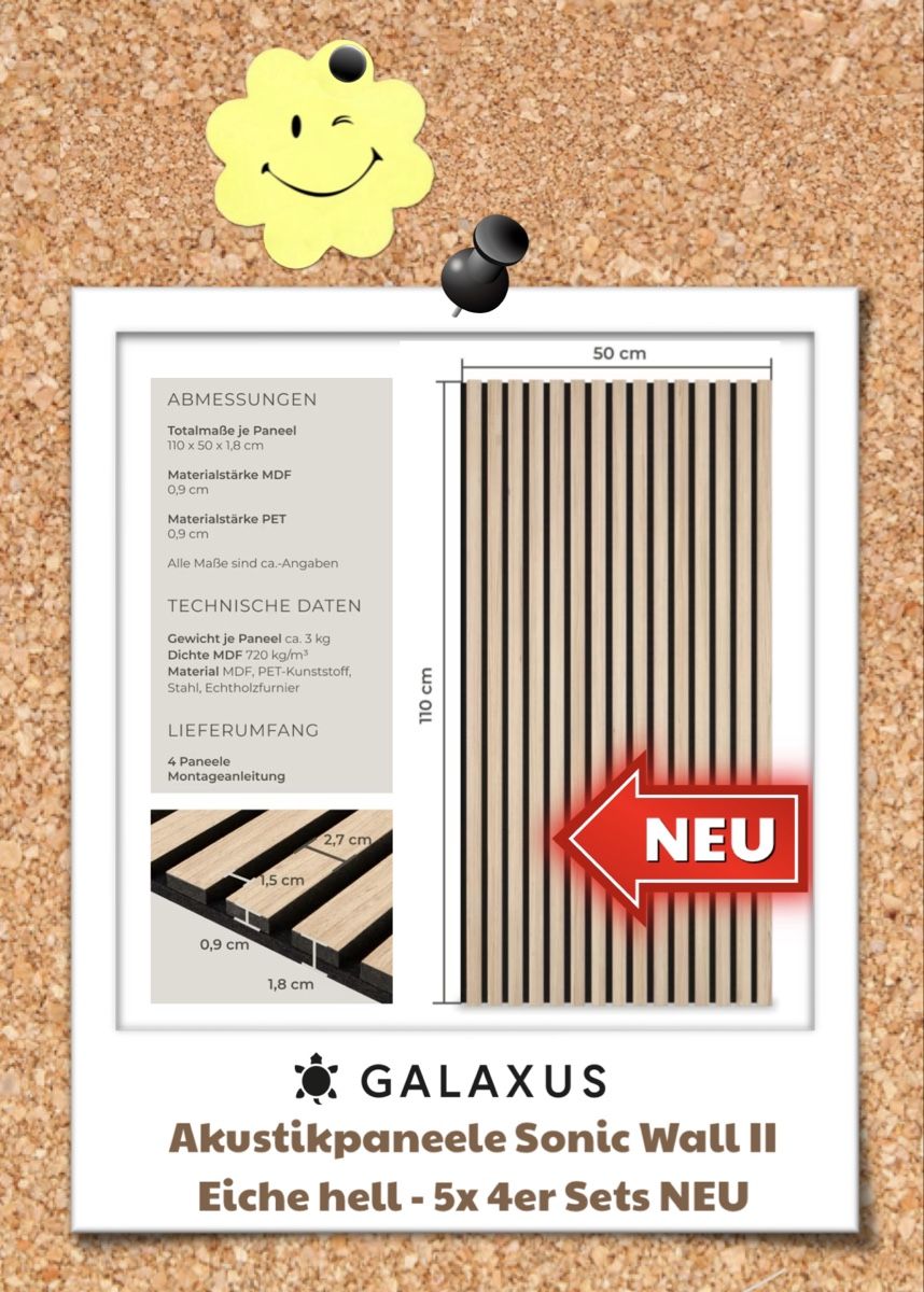 Sonstiges Zubehör: Akustikpaneele Sonic Wall II - Eiche hell, 5 4er-Sets NEU – Neu (gemäss Beschreibung) aus Murten von Anne.M 7