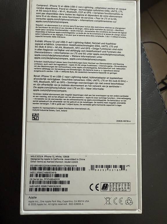 Telefoni cellulari / Smartphones: IPhone 12 White 128GB – Usato da Moutier venduto da tof03 3
