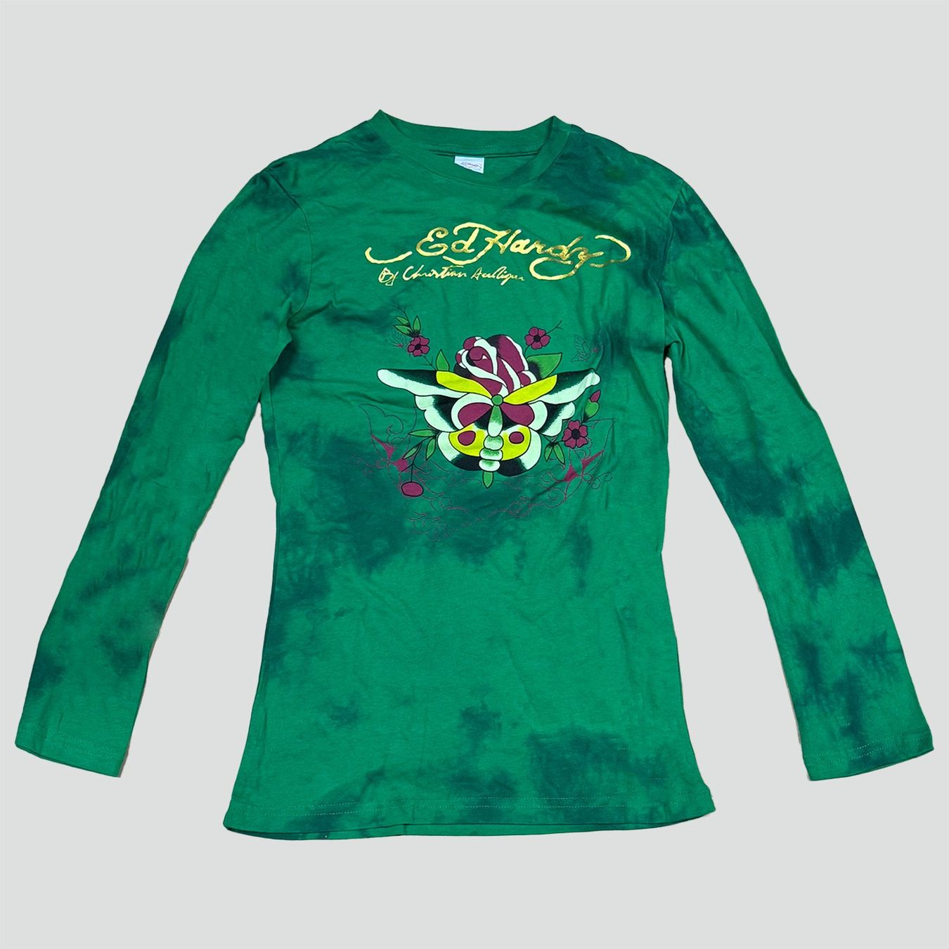 Ed Hardy T-shirt: Ed Hardy printed graphic long-sleeve y2k – Usato da St. Gallen venduto da sourced_limited