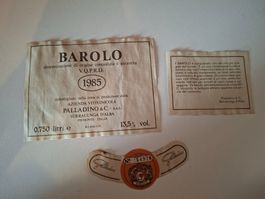 Barolo 1985 Palladino Weinettikette