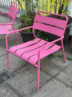 6 Vintage Gartenstühle IKEA Rosarot aus Metall