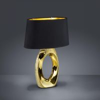 Tischleuchte, Stoff, Keramik, 52 cm Höhe