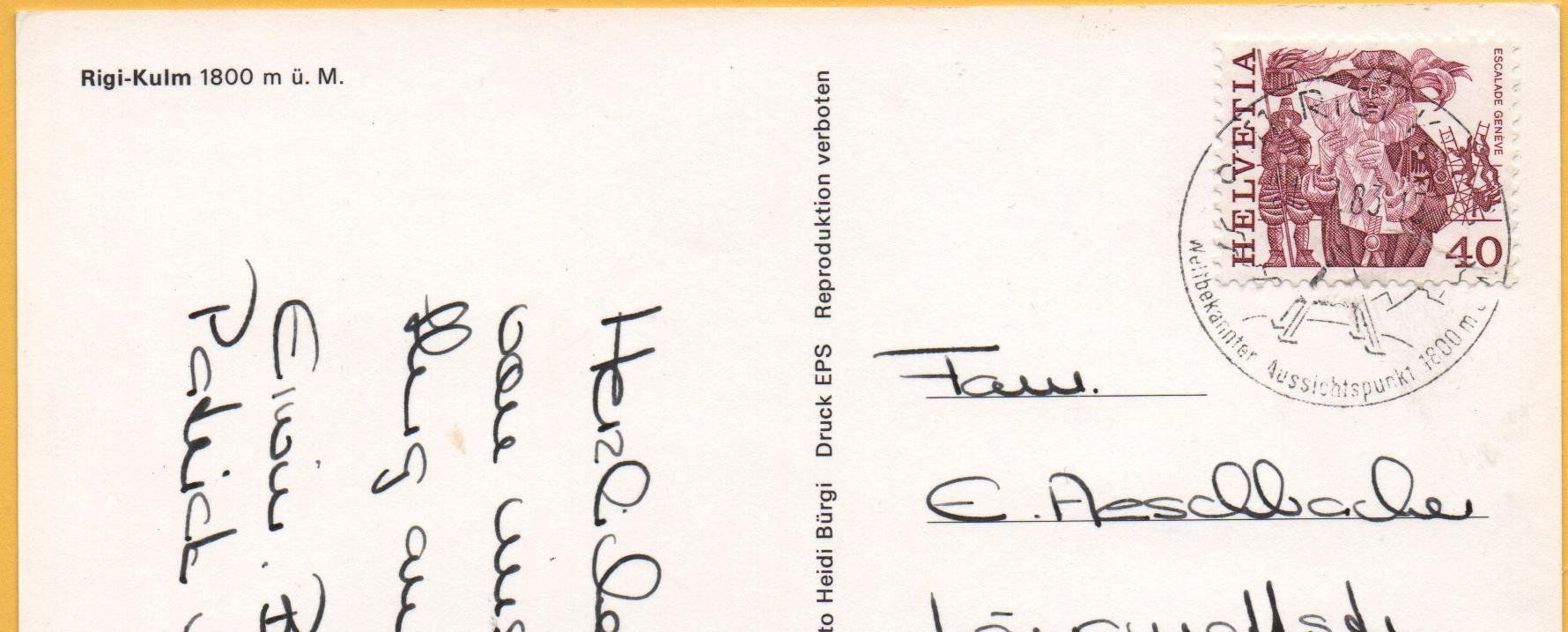 Cartoline postali: RIGI-KULM Bahn - Mann mit Tabakpfeife – Usato da Jona venduto da philajona 1