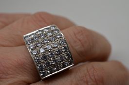Bague large 17mm en argent 925 a/cz, 13.5 grammes