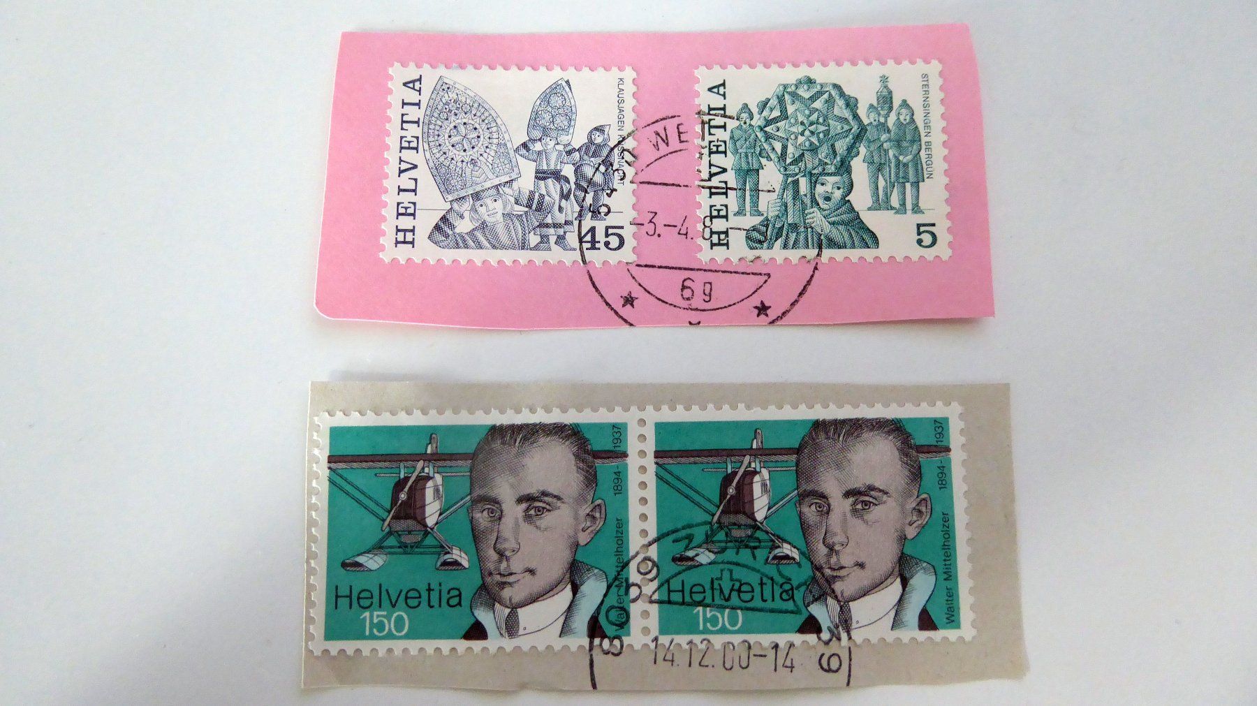 Tutti i francobolli: Briefmarken gestempelt  2 Motive Schweiz – Usato da Wohlenschwil venduto da steyr185