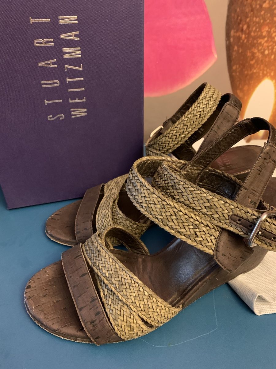 Stuart Weitzman Damenschuhe: STUART WEITZMAN: Edle geflochtene Sandalen – Neu (gemäss Beschreibung) aus Mettmenstetten von _4_YOU_ 4