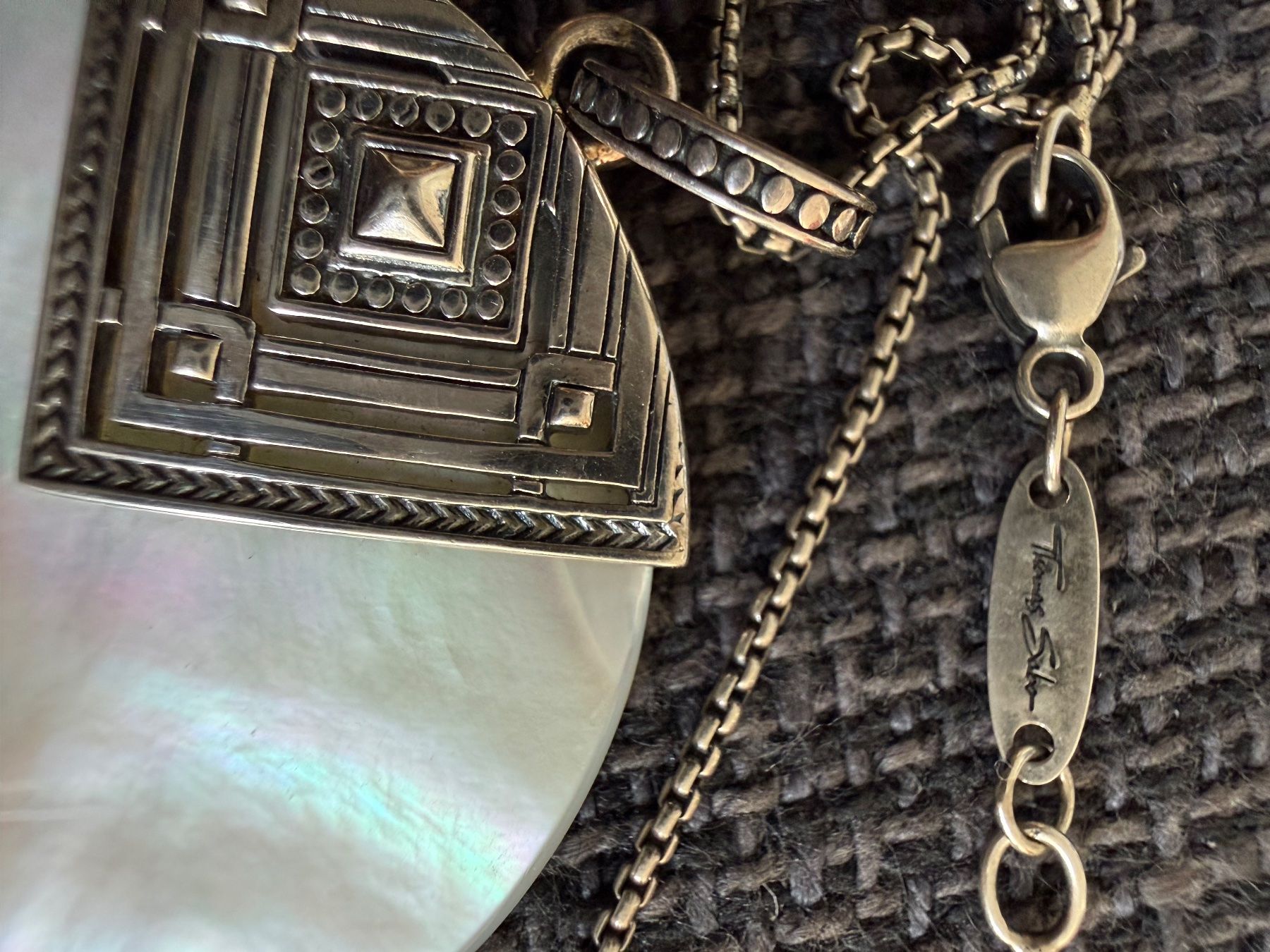 Thomas Sabo Catenine: Thomas Sabo Kette silber mit Medaillon – Usato da Eglisau venduto da Nic1906 3