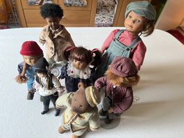 2 Heidi Ott Puppen und weitere Puppen + Puppen-Handörgeli