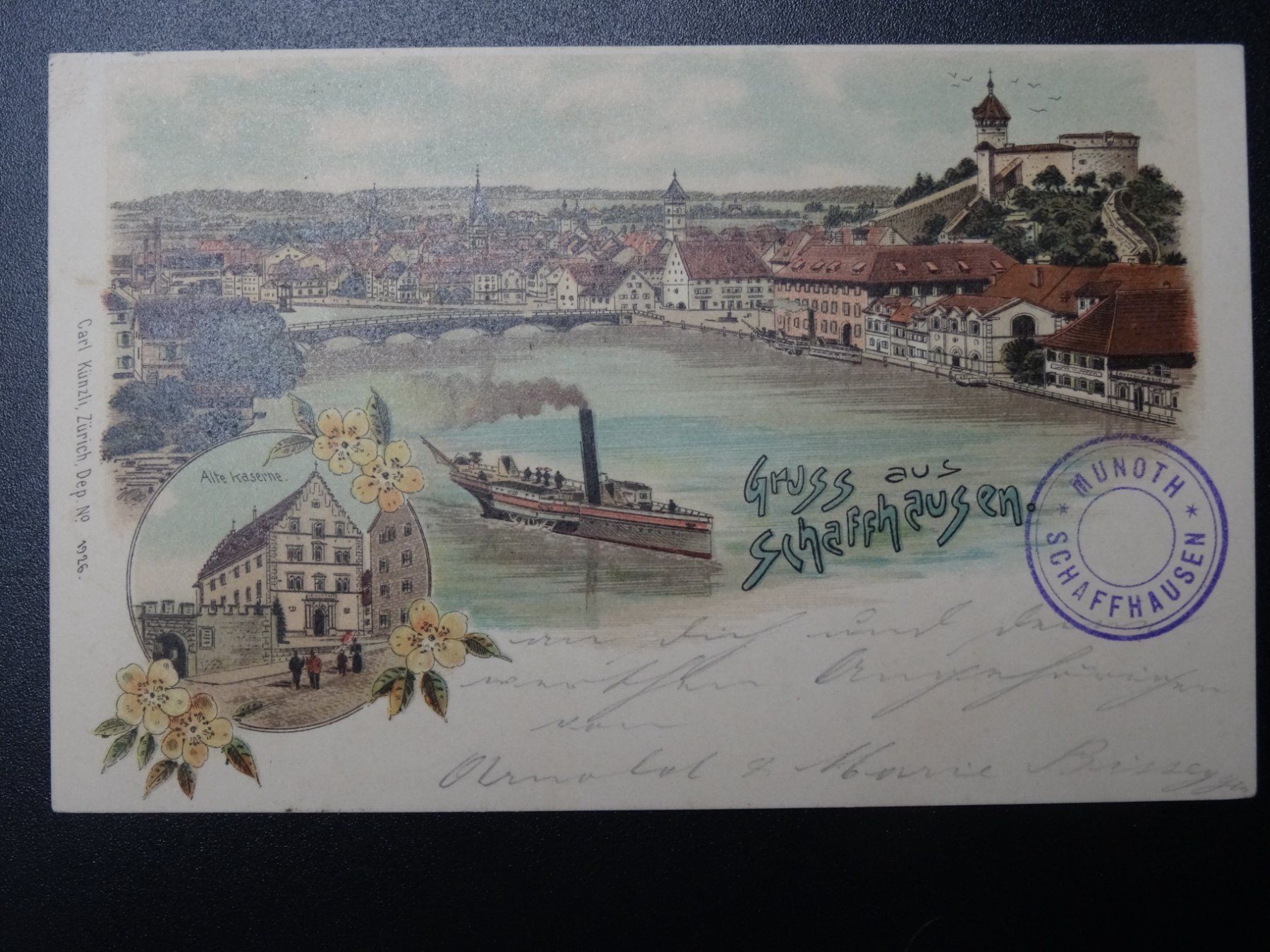 Cartoline postali: alte Ansichtskarte Gruss aus Schaffhausen – Usato da Lupfig venduto da Buerkli20