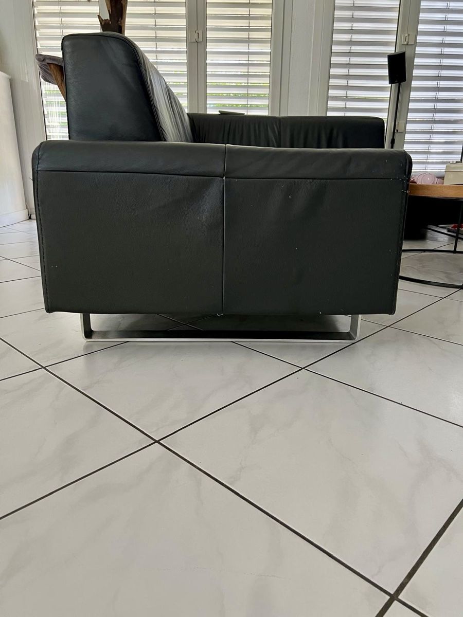 Divani: Ledersofa, schwarz – Usato da Eschenbach LU venduto da cherryplum 3
