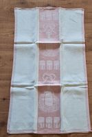 4Schöne Vintage Küchentücher aus100% Leinen, Pink/Weiss neu