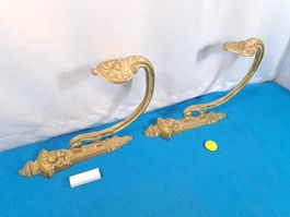 2 schöne antike Vorhang Halterungen, Messing (LOT2940X#FBS2)