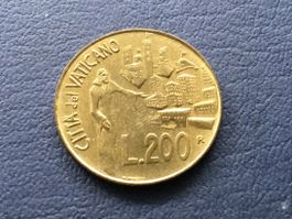 200 Lire gedenkmünzen Papst Johannes Paul II 1991 VZ