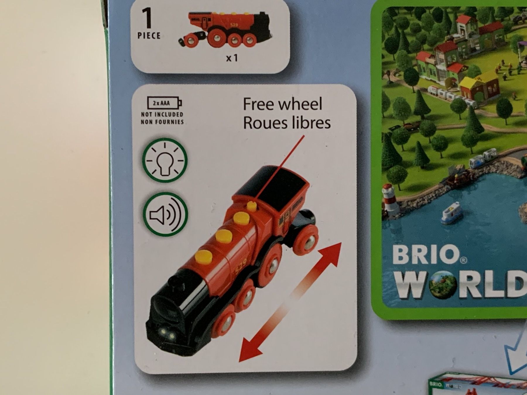 BRIO 33592 – Rote Lola Batterielok Mit Sound & Licht, Vorwärts/rückwärts Fahrbar