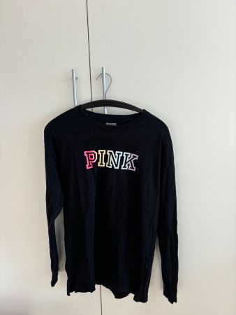 Schwarzes PINK Victoria's Secret Langarm Shirt Grösse S
