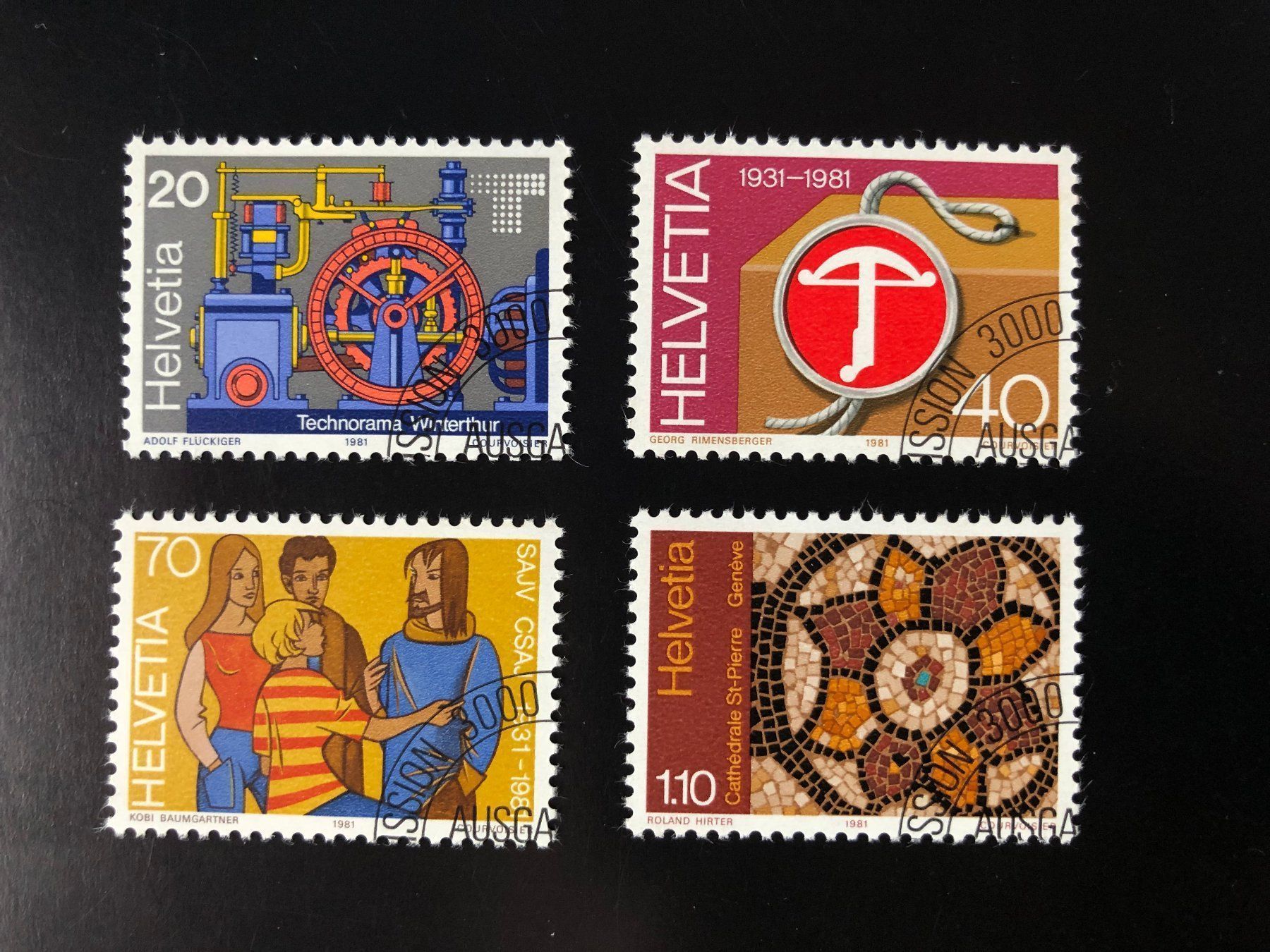 Tous les timbres: CH1981 - série oblitérée 1er jour – D'occasion à Bulle par Claude1630