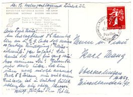 20 Rp. Landi (it) Rollenmarke auf Landikarte vom 8.9.1939