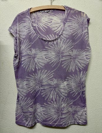Shirt mit Palmenmuster, Lila, Gr. L