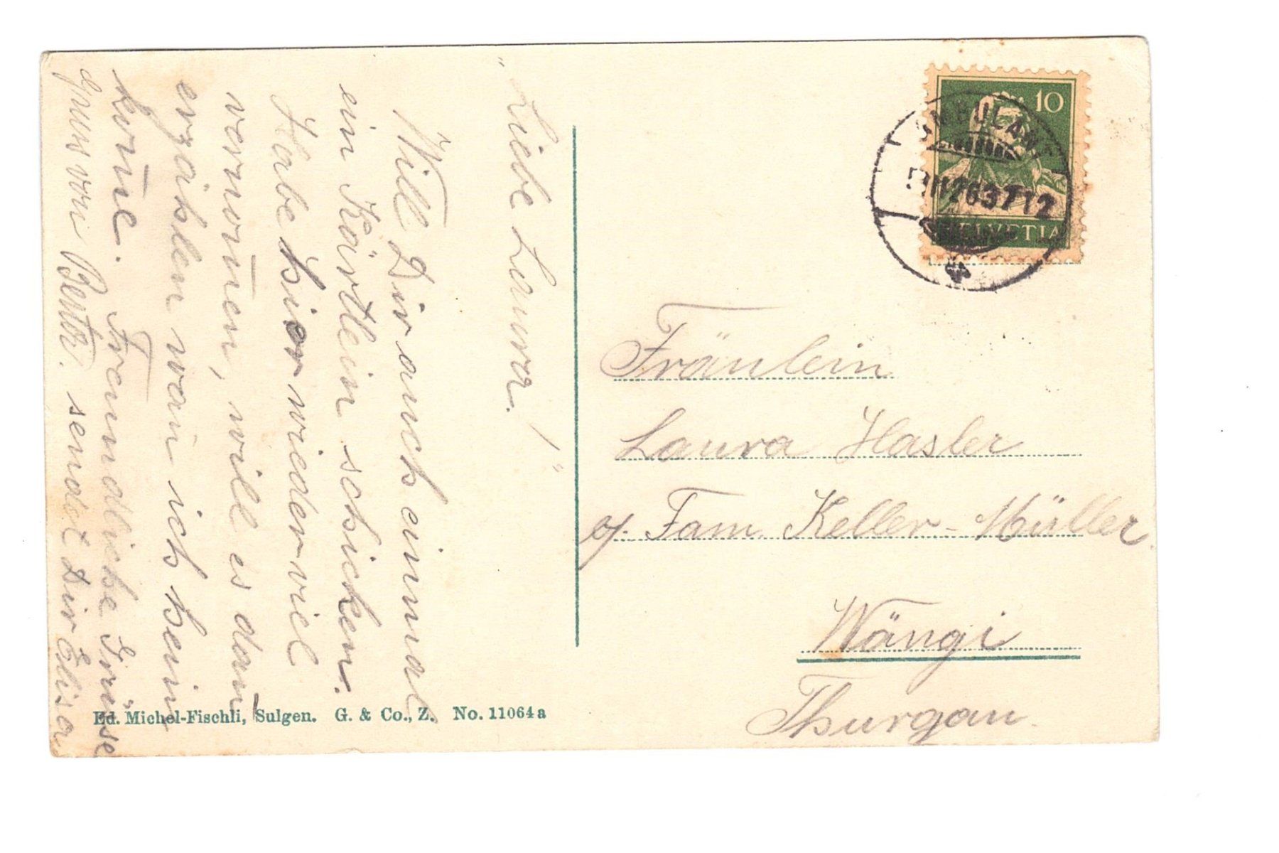 Cartoline postali: Alte Ansichtskarte Sulgen TG, Top – Usato da Büetigen venduto da philat 1