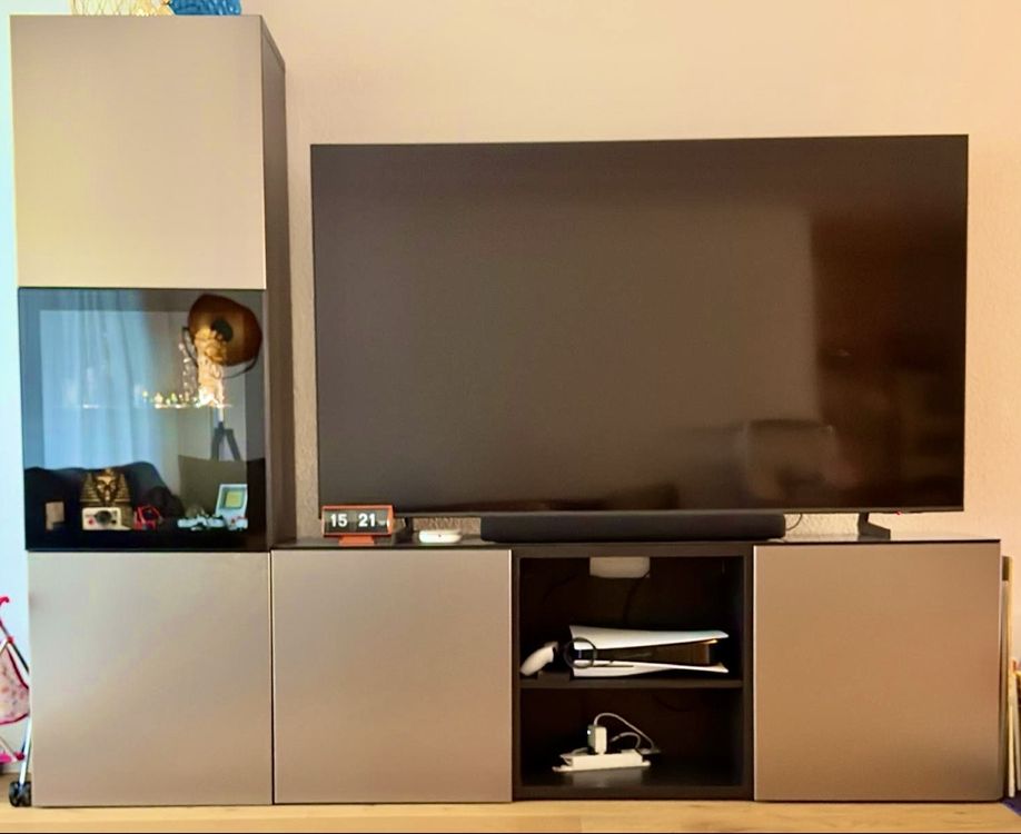 Wohnwand mit Vitrine und TV-Möbel, Top Zustand! (Neu (gemäss ...