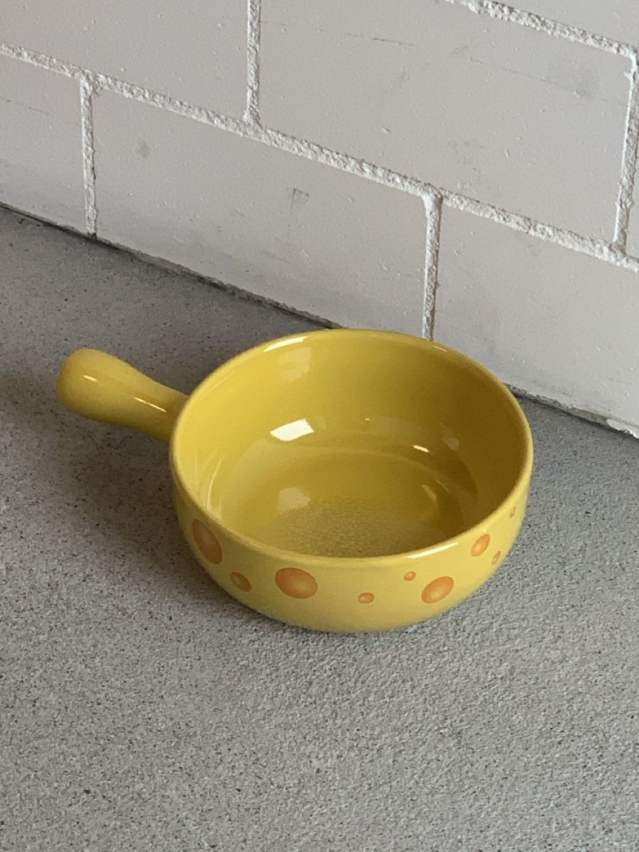 Casseroles: Yellow ceramic fondue pot with handle – D'occasion à Immensee par vgitter 3