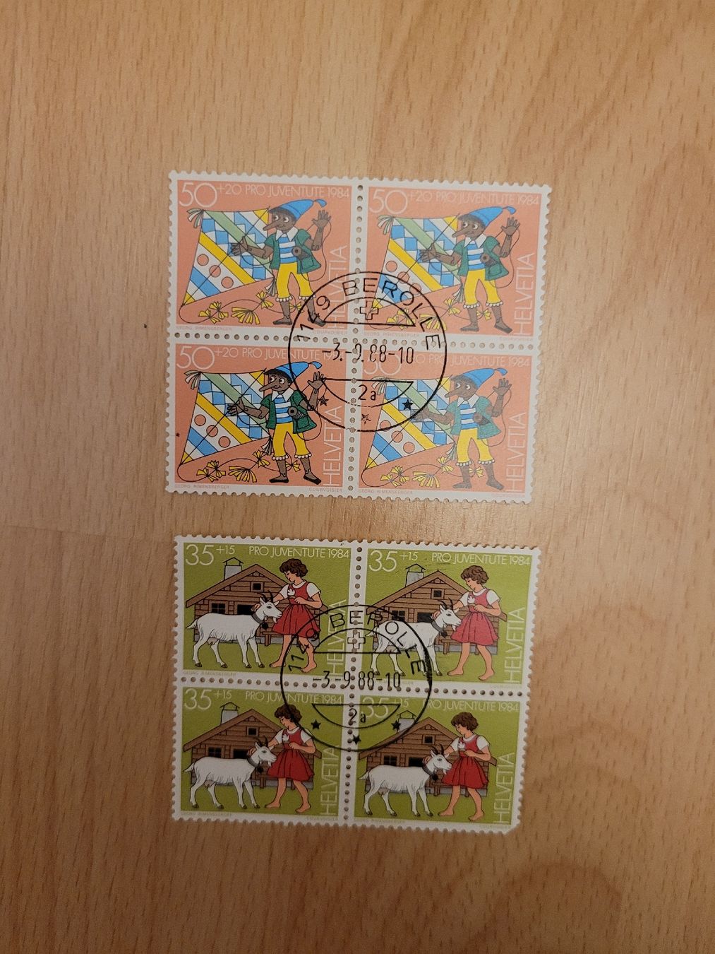 Alle Briefmarken: 4er Block Pro Juventute – Gebraucht aus Inwil von Flower2325