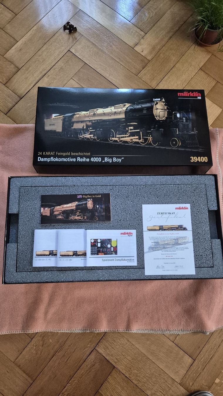 Märklin Modellini di ferrovie: Big boy 24 Karat beschichtet – Nuovo e nell'imballaggio originale da Solothurn venduto da Rugeli13