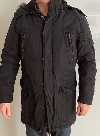 Herren- lange Parkajacke Grösse M schwarz