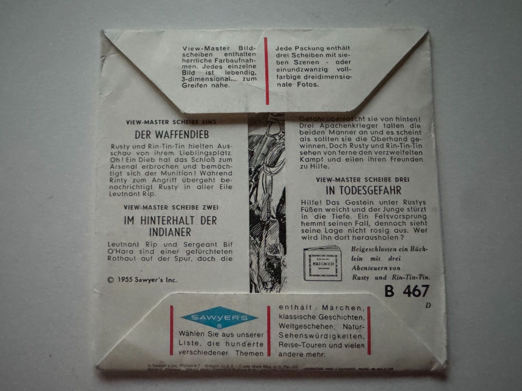 View-master Spielzeuge: View-Master 3D: Nr. B 467 RIN-TIN-TIN (3 Scheiben) – Gebraucht aus Tegerfelden von siebenmacky 1