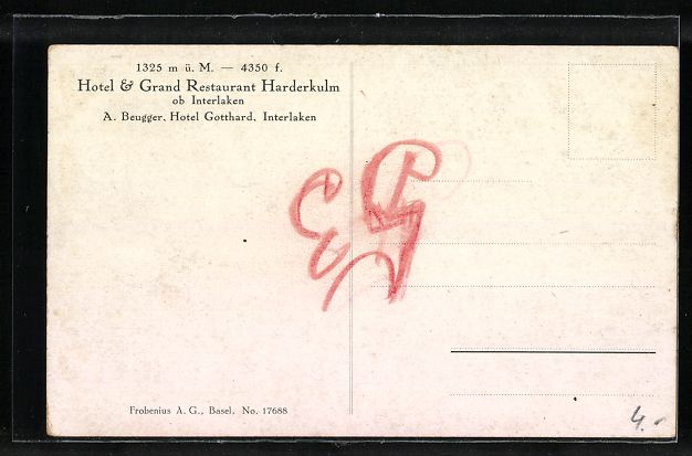 Cartoline postali: Interlaken, Hotel, Grand Restaurant Hard – Usato da Berlin venduto da bartko-reher 1