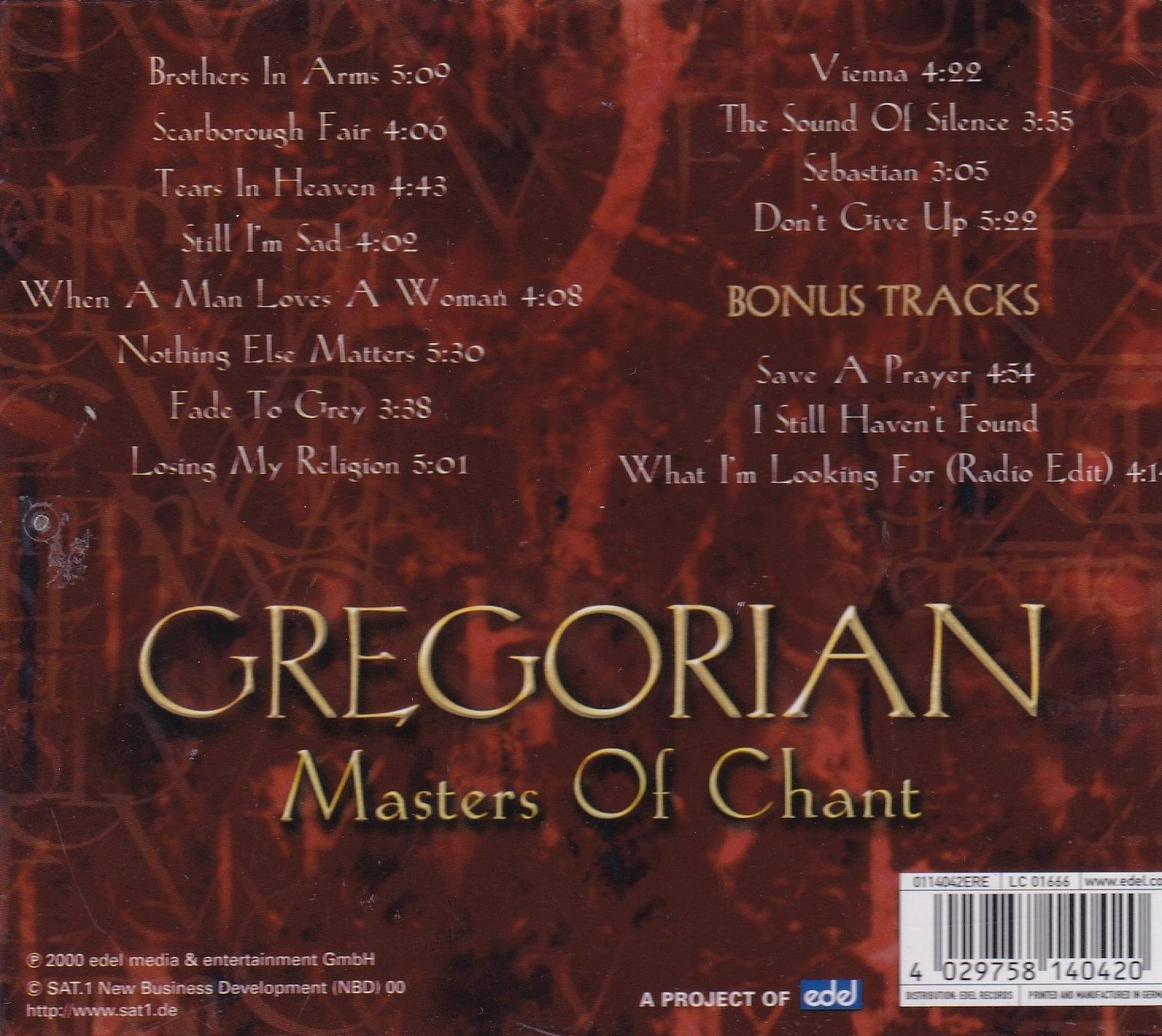 CD: CD ab Fr. 1.--, Gregorian - Masters of Chant – Usato da Lausen venduto da Mondeo10628 1