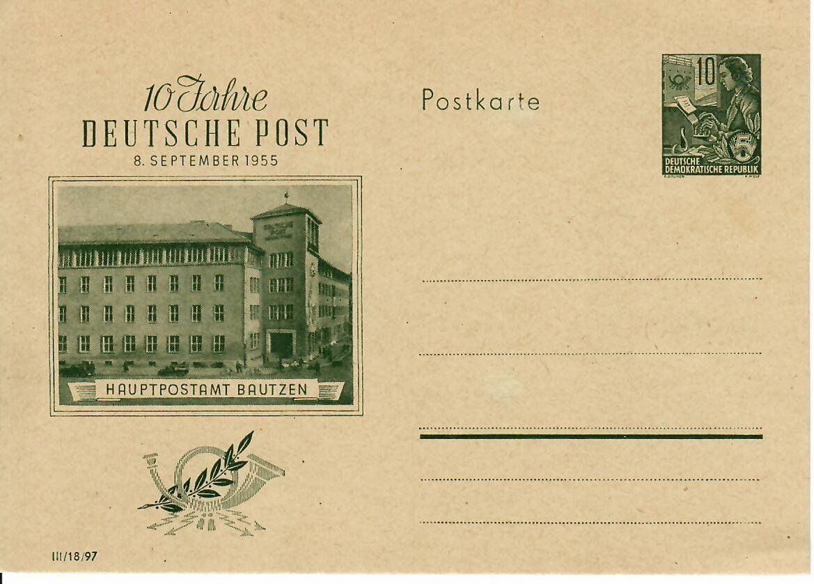 Alle Briefmarken: Bildpostkarte DDR 1955 – Gebraucht aus Hochdorf von Ziegel-16