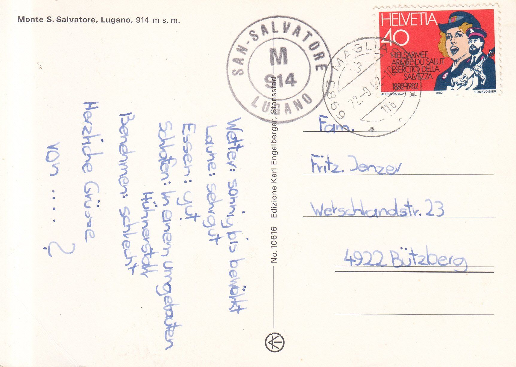 Cartoline postali: San Salvatore 1982 – Usato da Bürglen TG venduto da StampGraf 1