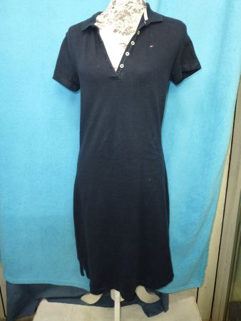 TOMMY HILFIGER KLEID NACHTBLAU KURZARM V AUSSCHNITT GR 40