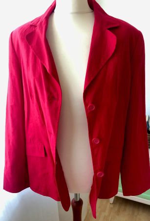 Vintage Biaggini Blazer, Jackett, Jacke, rot, aus Leinen, L