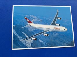 AIRBUS A340-300 Swiss Postkarte, gut erhalten