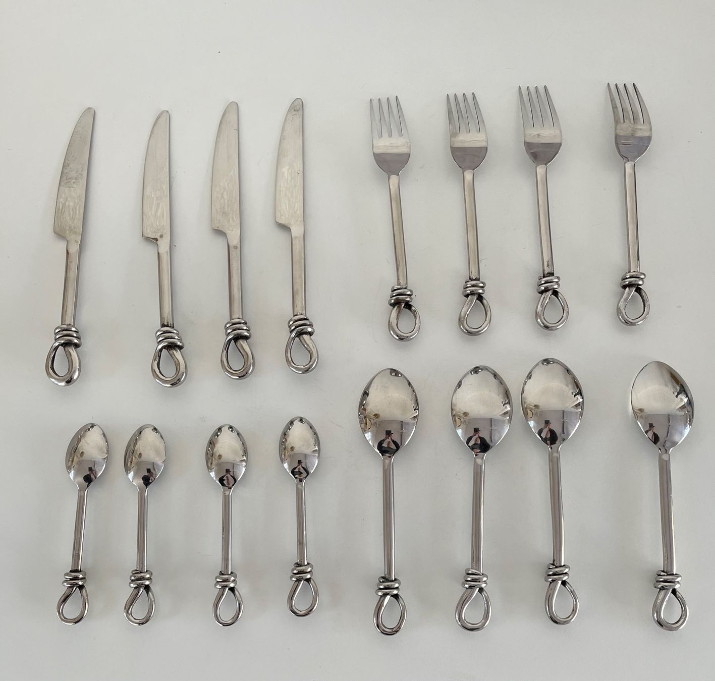 Set di posate: 4er Besteck / Griff mit Knoten / Handgefertigt – Usato da Wetzikon ZH venduto da seli03 1
