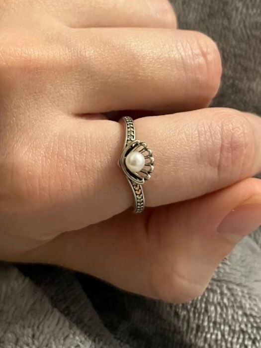 Pandora Anelli: Pandora Muschel Ring mit Perle, Sterling Silber, Gr. 52 – Usato da Eyholz venduto da ile_gwp7 1
