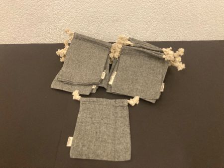 Baumwoll-Beutel 25 Stück, je ca. 19 x 16 cm, grau