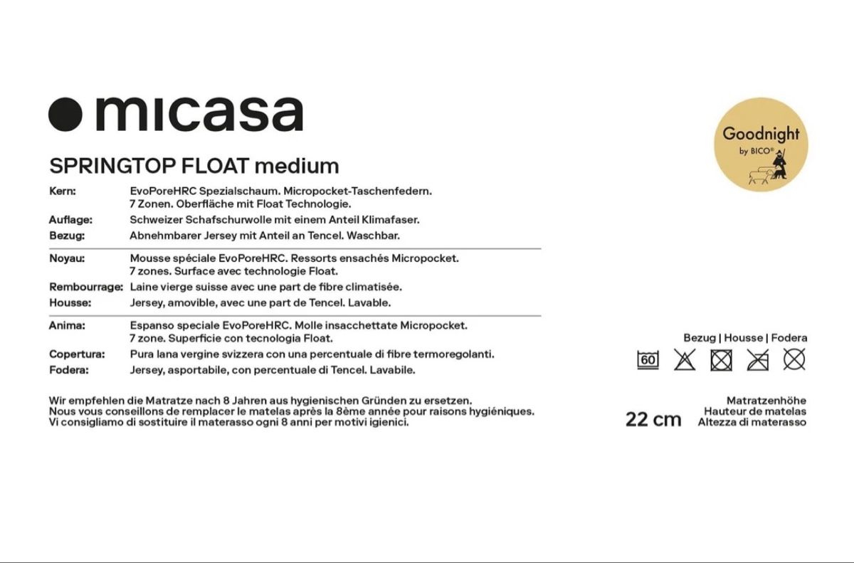 Matelas: BICO Springtop Float medium Matratze 90x200cm neuwertig – Neuf (Voir description) à Frauenfeld par Chrisspecki 5