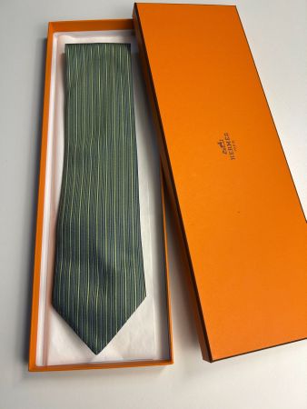 Hermes gestreifte Taft Krawatte
