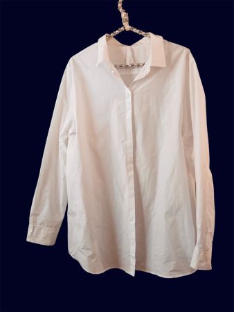 Peter O Mahler weisse Bluse NEUWERTIG taffeta Nr3(42)