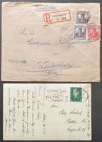 DEUTSCHES REICH: 5 Poststücke aus 1918–1943